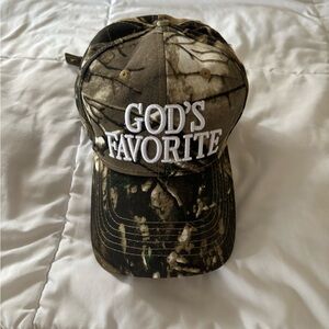 Camouflage Baseball Cap with Embroidered Text